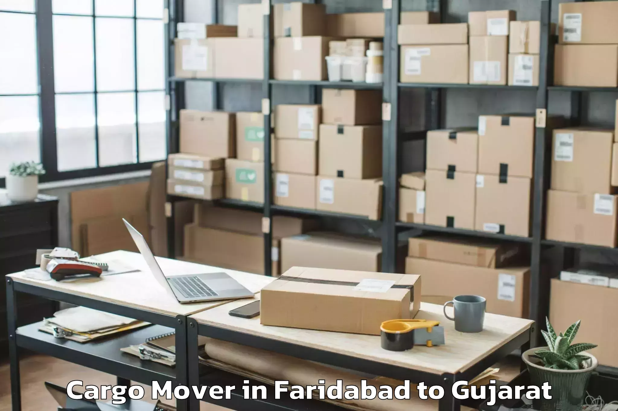 Top Faridabad to Khambhaliya Cargo Mover Available